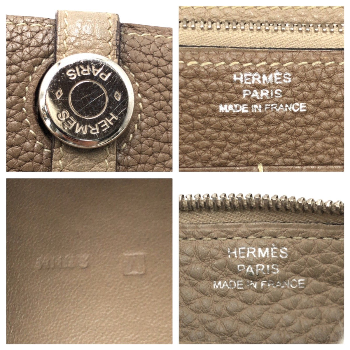 17408
HERMES エルメス ドゴンGM ブラウン エトゥープ トゴ 長財布 ロングウォレット 男女兼用 □U刻印  レディース ABP66