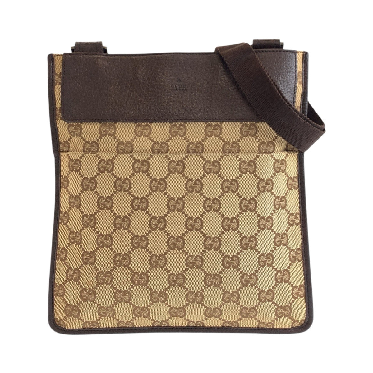 17411
GUCCI グッチ ベージュ ブラウン レザー 27639 ショルダーバッグ ポシェット  レディース AB24