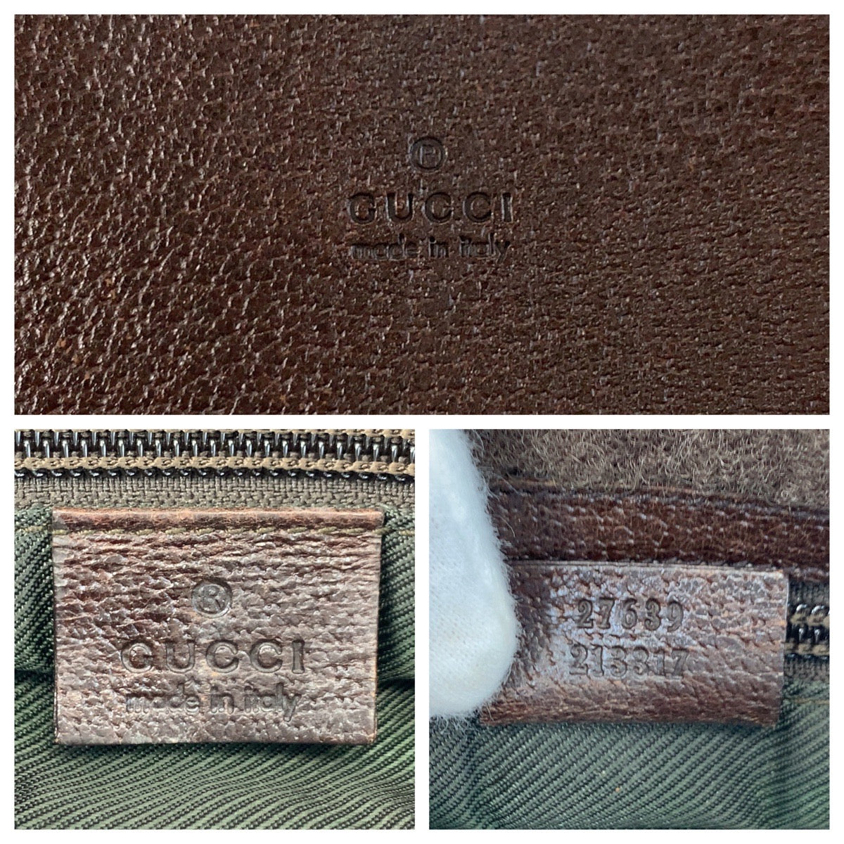 17411
GUCCI グッチ ベージュ ブラウン レザー 27639 ショルダーバッグ ポシェット  レディース AB24
