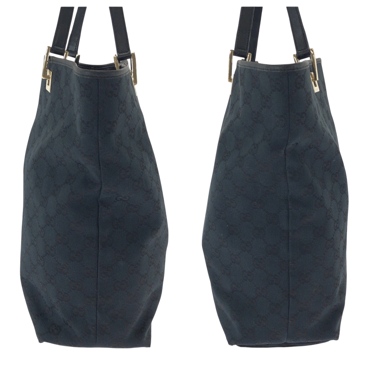 17412
GUCCI グッチ ブラック 黒 シルバー金具 GGキャンバス 002 1098 トートバッグ ショルダーバッグ  レディース AB28