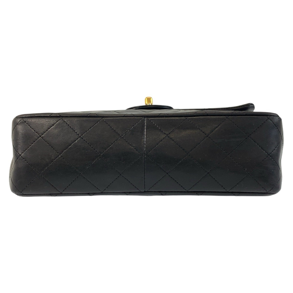 17413
CHANEL シャネル ヴィンテージ マトラッセ ターンロック ココマーク ダブルフラップ ブラック 黒 ゴールド金具 ラムスキン チェーンショルダーバッグ レディース AB198