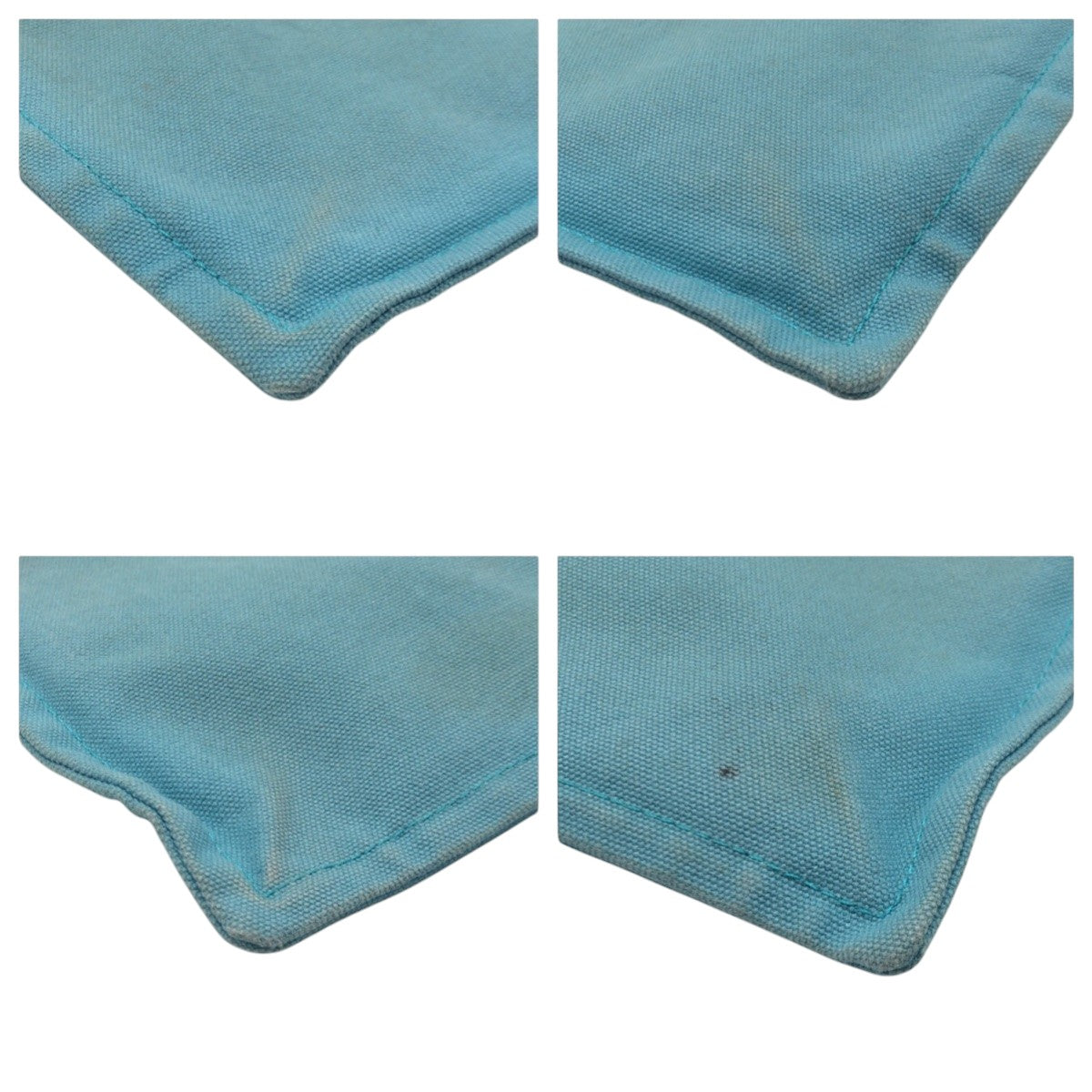 17414
HERMES エルメス トゥルースフラットPM ブルー ライトブルー コットン ポーチ 男女兼用  レディース AB7