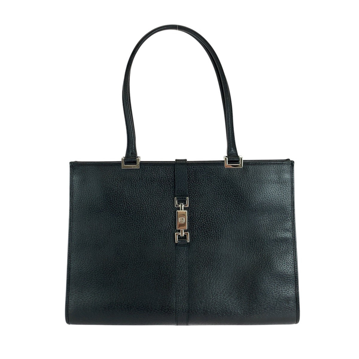 17421
GUCCI グッチ ジャッキー ブラック 黒 シルバー金具 レザー 002 1074 トートバッグ ショルダーバッグ  レディース A58