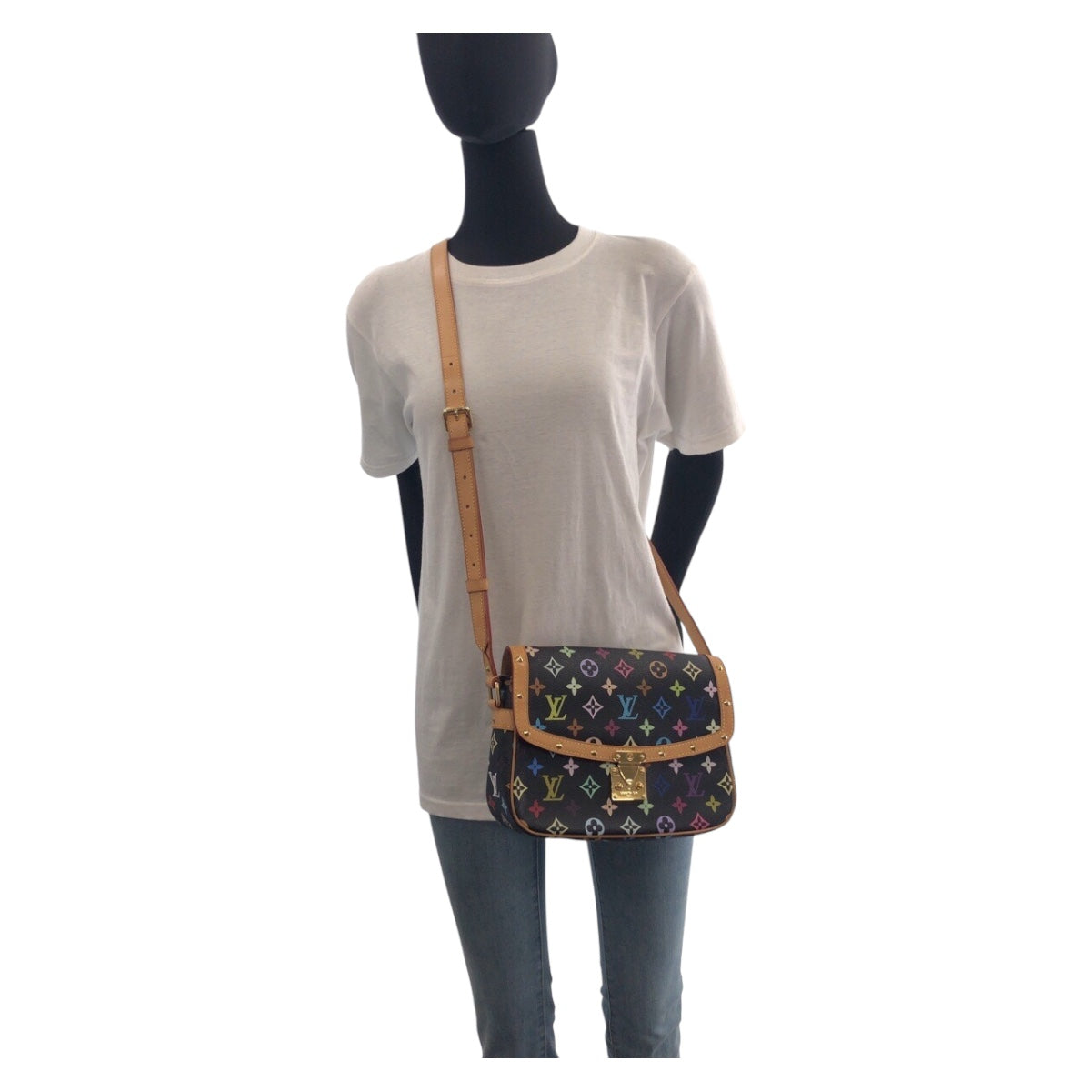 17424
LOUIS VUITTON ルイヴィトン モノグラム マルチカラー ソローニュ マルチカラー ゴールド金具 PVC M92639 斜め掛け ショルダーバッグ レディース ABP198