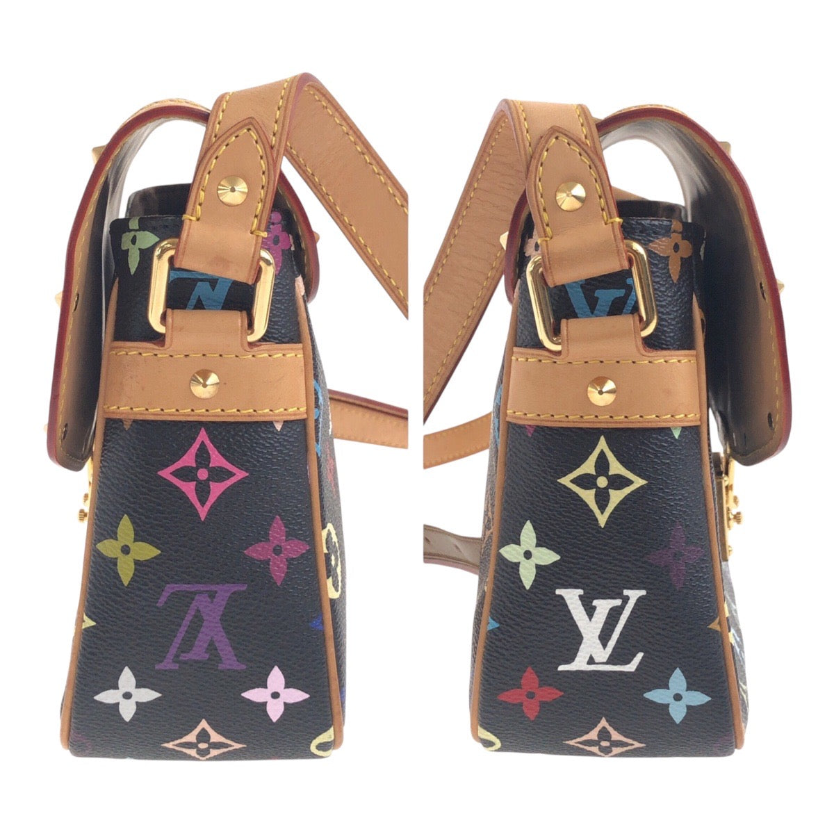 17424
LOUIS VUITTON ルイヴィトン モノグラム マルチカラー ソローニュ マルチカラー ゴールド金具 PVC M92639 斜め掛け ショルダーバッグ レディース ABP198