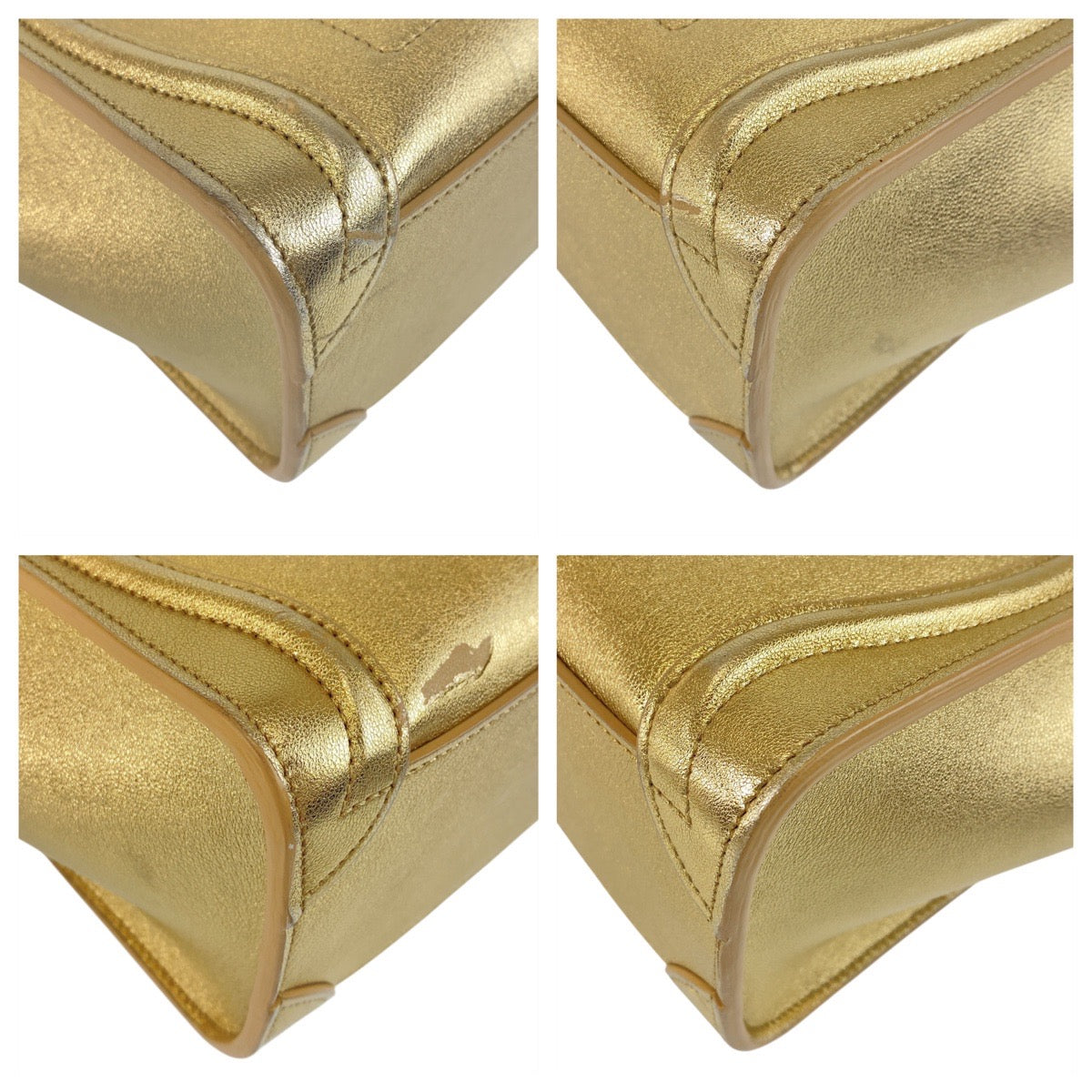 17430
CELINE セリーヌ ラゲージ ナノ ゴールド ゴールド金具 レザー ハンドバッグ ショルダーバッグ 2way  レディース