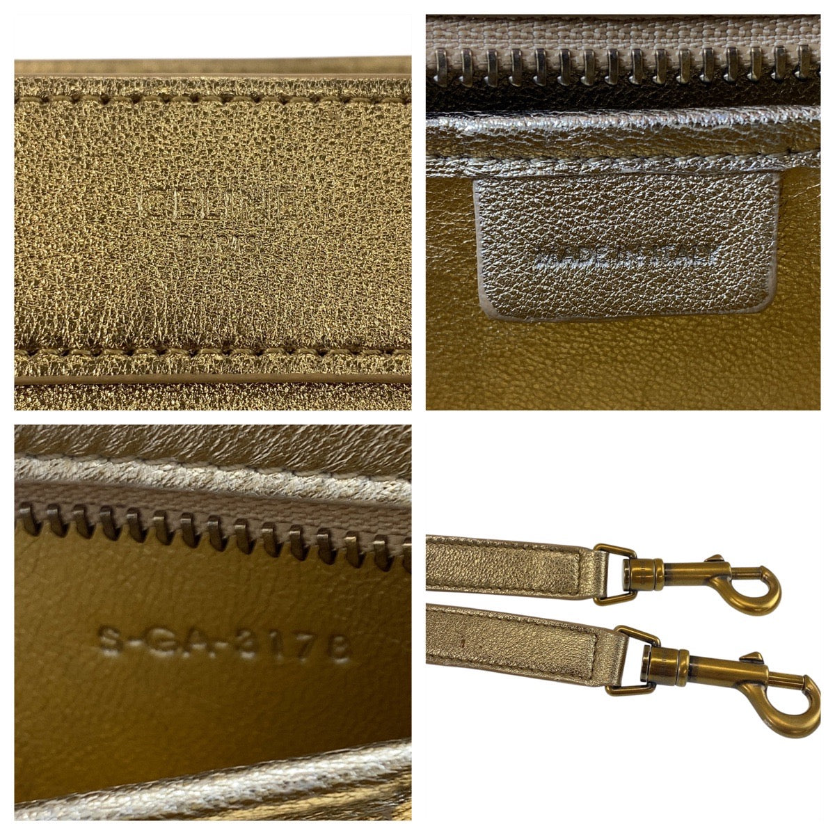 17430
CELINE セリーヌ ラゲージ ナノ ゴールド ゴールド金具 レザー ハンドバッグ ショルダーバッグ 2way  レディース