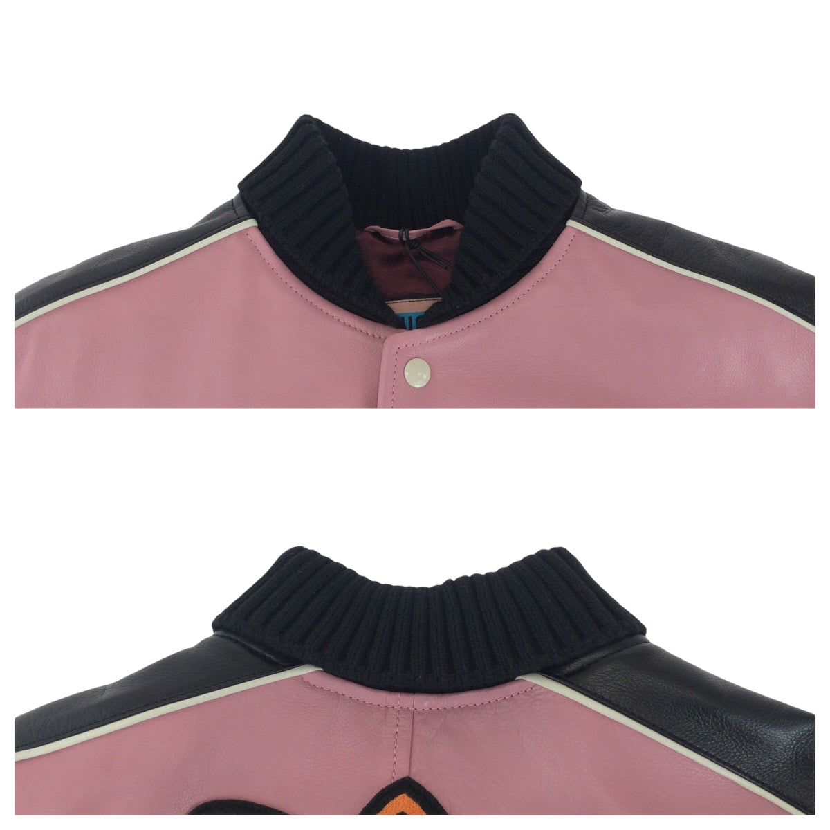 17432
GUCCI グッチ グッチパイナップル サイズ44 ピンク マルチカラー シルバー金具 レザー ライダースジャケット レザージャケット スタジャン メンズ SA178