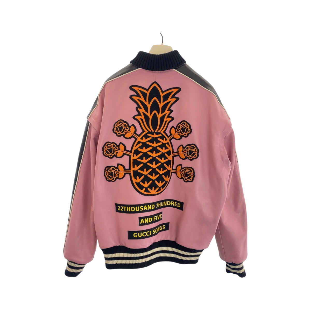 17432
GUCCI グッチ グッチパイナップル サイズ44 ピンク マルチカラー シルバー金具 レザー ライダースジャケット レザージャケット スタジャン メンズ SA178