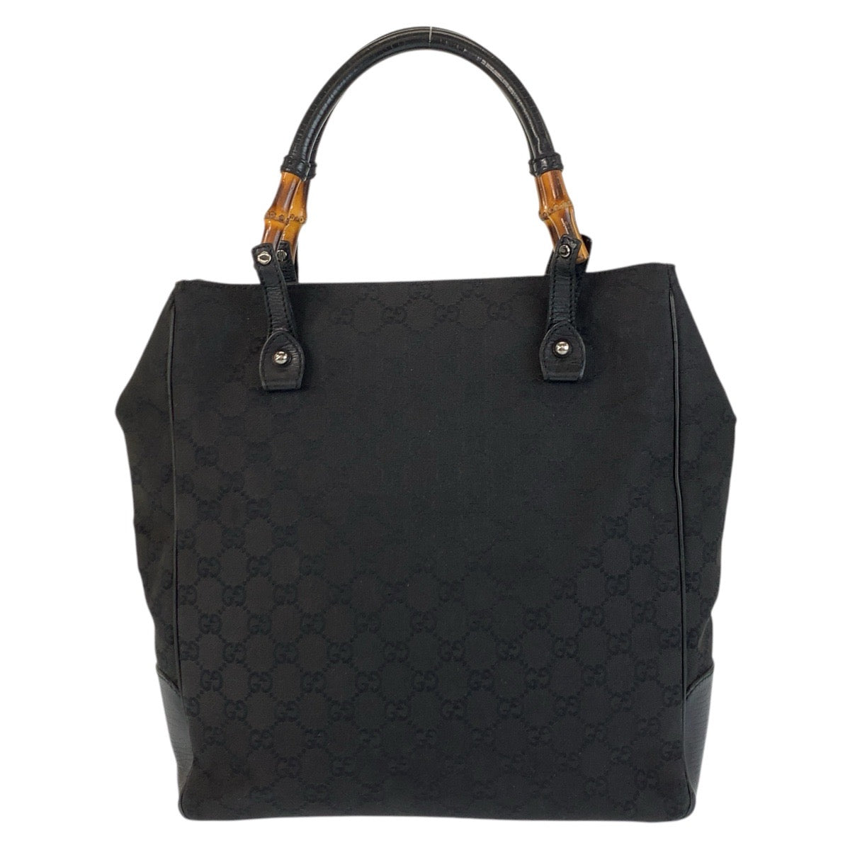 17439
GUCCI グッチ バンブー ブラック 黒 GGキャンバス / レザー 112530 トートバッグ ショルダーバッグ  レディース AB25