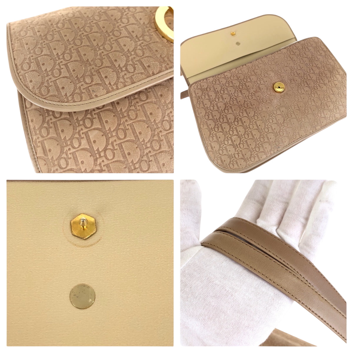 17440
Dior ディオール トロッター ベージュ ゴールド金具 スウェード ワンショルダーバッグ ハンドバッグ  レディース ABP40
