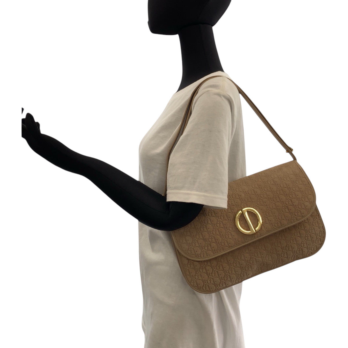 17440
Dior ディオール トロッター ベージュ ゴールド金具 スウェード ワンショルダーバッグ ハンドバッグ  レディース ABP40