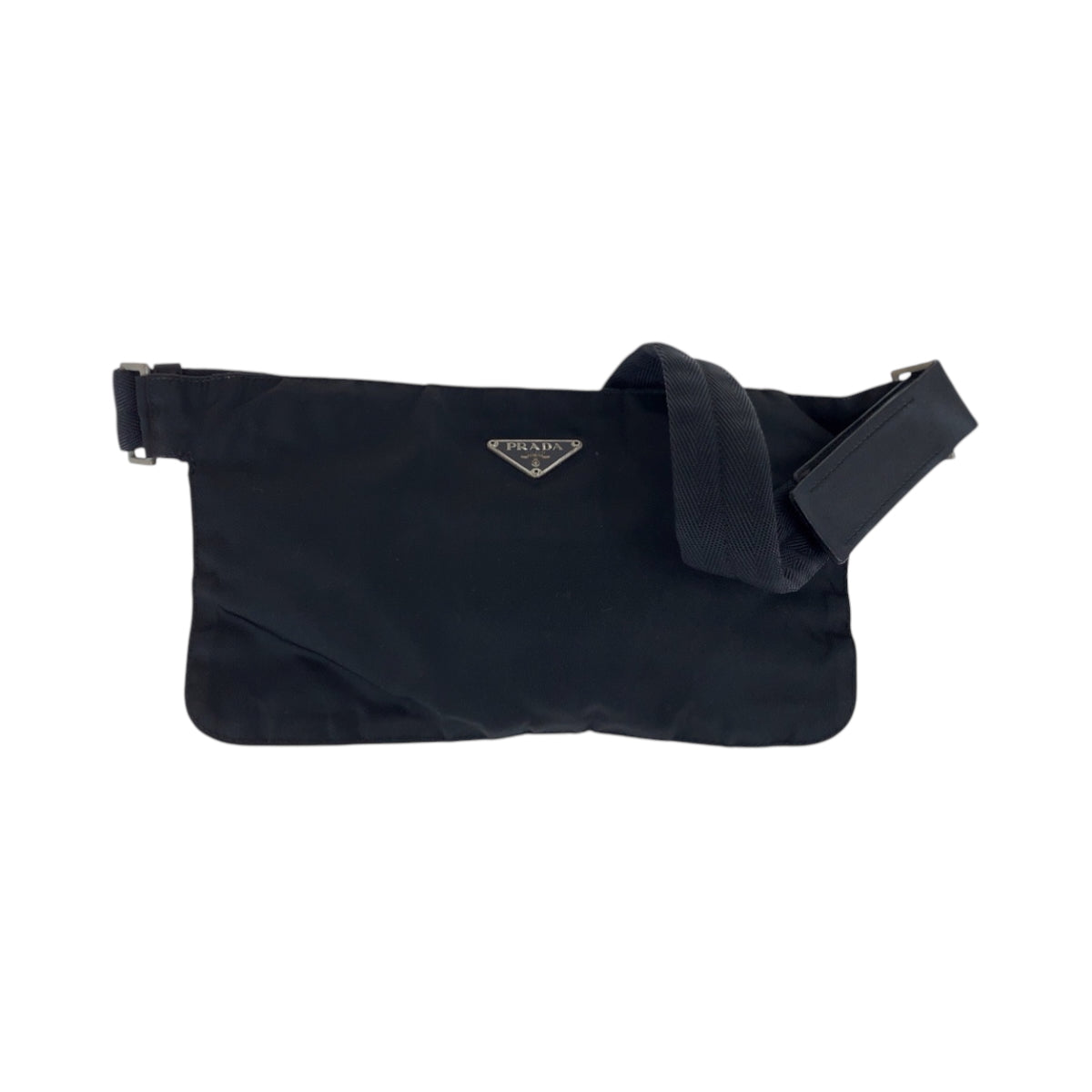 17442
PRADA プラダ テスート 三角ロゴプレート ブラック 黒 シルバー金具 ナイロン ショルダーバッグ ボディバッグ レディース ABP33