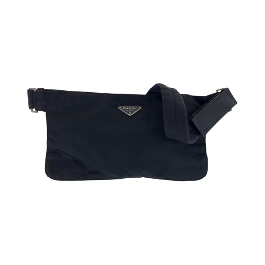 17442
PRADA プラダ テスート 三角ロゴプレート ブラック 黒 シルバー金具 ナイロン ショルダーバッグ ボディバッグ レディース ABP33