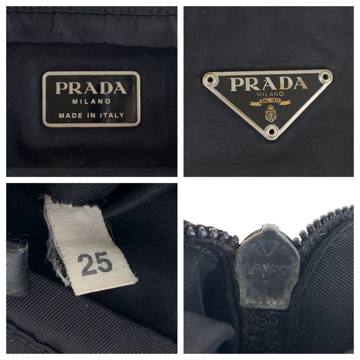 17442
PRADA プラダ テスート 三角ロゴプレート ブラック 黒 シルバー金具 ナイロン ショルダーバッグ ボディバッグ レディース ABP33