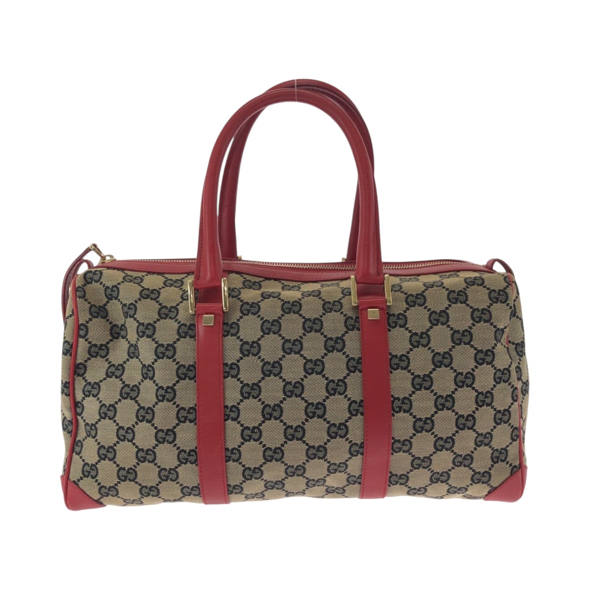 17447
GUCCI グッチ ベージュ レッド ゴールド金具 GGキャンバス 000 0846 ハンドバッグ ミニボストンバッグ  レディース ABP40