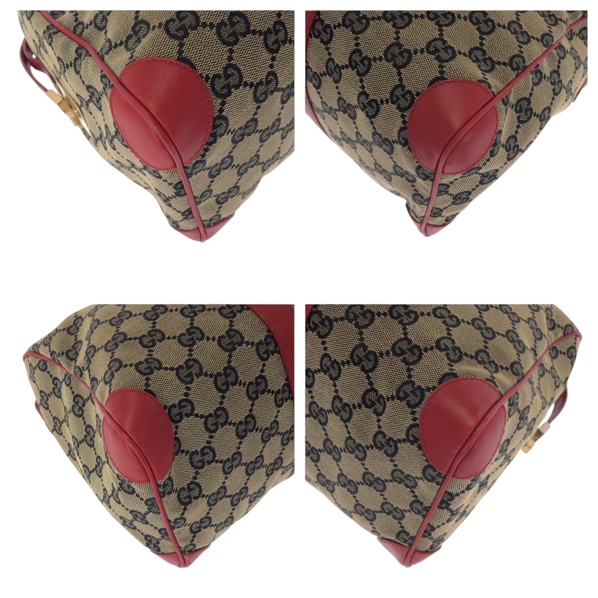 17447
GUCCI グッチ ベージュ レッド ゴールド金具 GGキャンバス 000 0846 ハンドバッグ ミニボストンバッグ  レディース ABP40