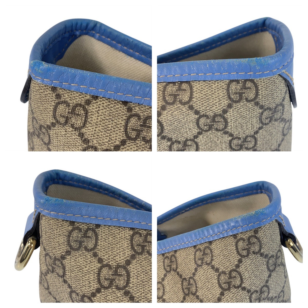 17448
GUCCI グッチ ベージュ ブルー ゴールド金具 GGスプリームキャンバス / レザー 197953 トートバッグ ショルダーバッグ  レディース