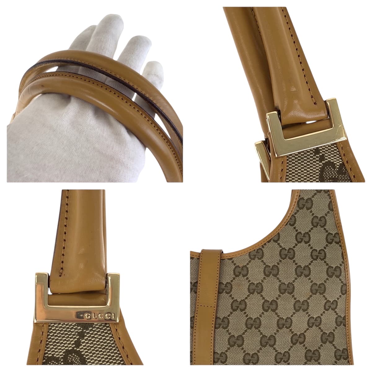 17449
GUCCI グッチ ジャッキー ベージュ ライトブラウン ゴールド金具 GGキャンバス 002 1067 ショルダーバッグ ハンドバッグ  レディース