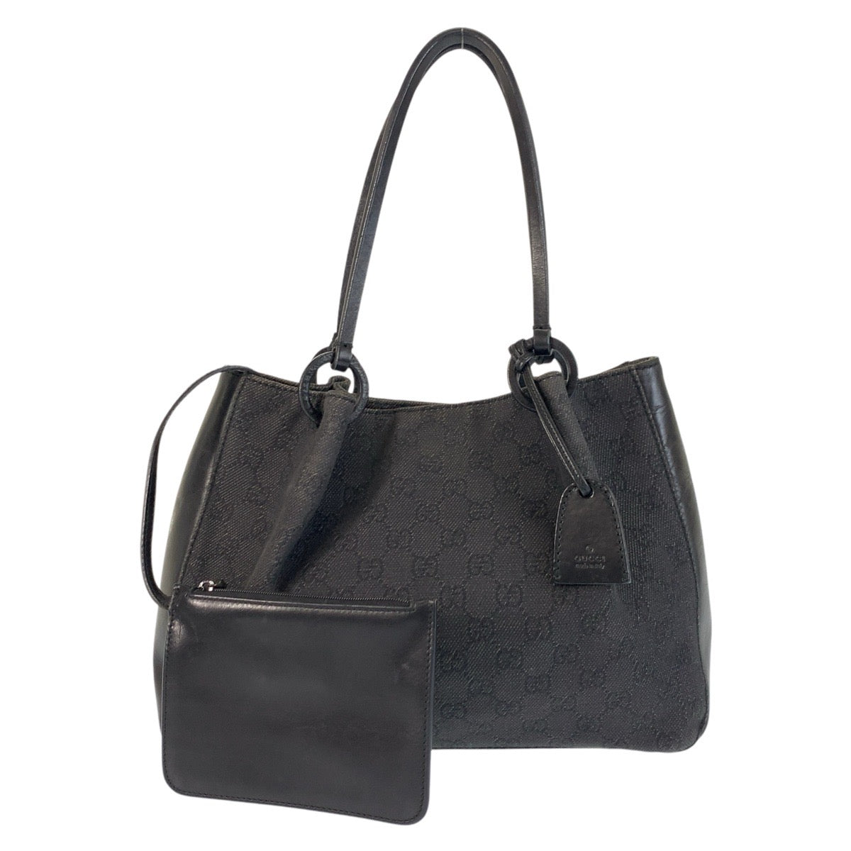 17450
GUCCI グッチ ブラック 黒 GGキャンバス / レザー 101919 トートバッグ ショルダーバッグ  レディース AB33