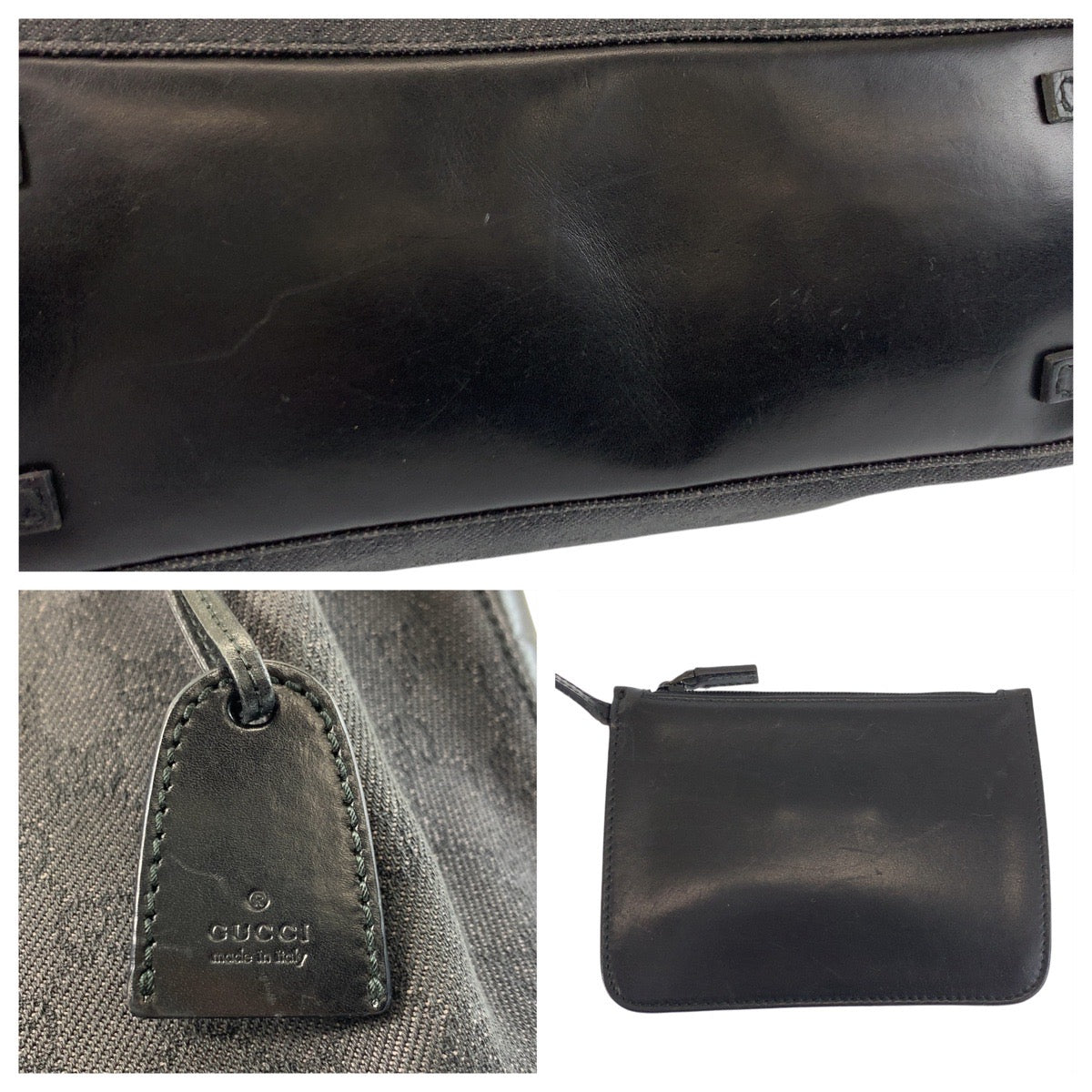 17450
GUCCI グッチ ブラック 黒 GGキャンバス / レザー 101919 トートバッグ ショルダーバッグ  レディース AB33
