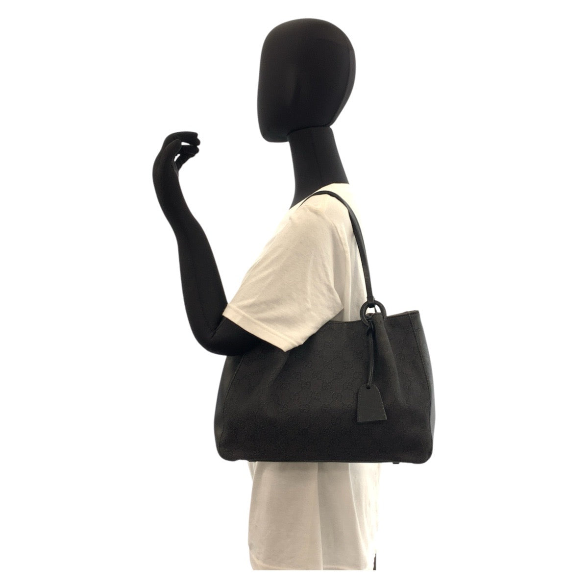 17450
GUCCI グッチ ブラック 黒 GGキャンバス / レザー 101919 トートバッグ ショルダーバッグ  レディース AB33