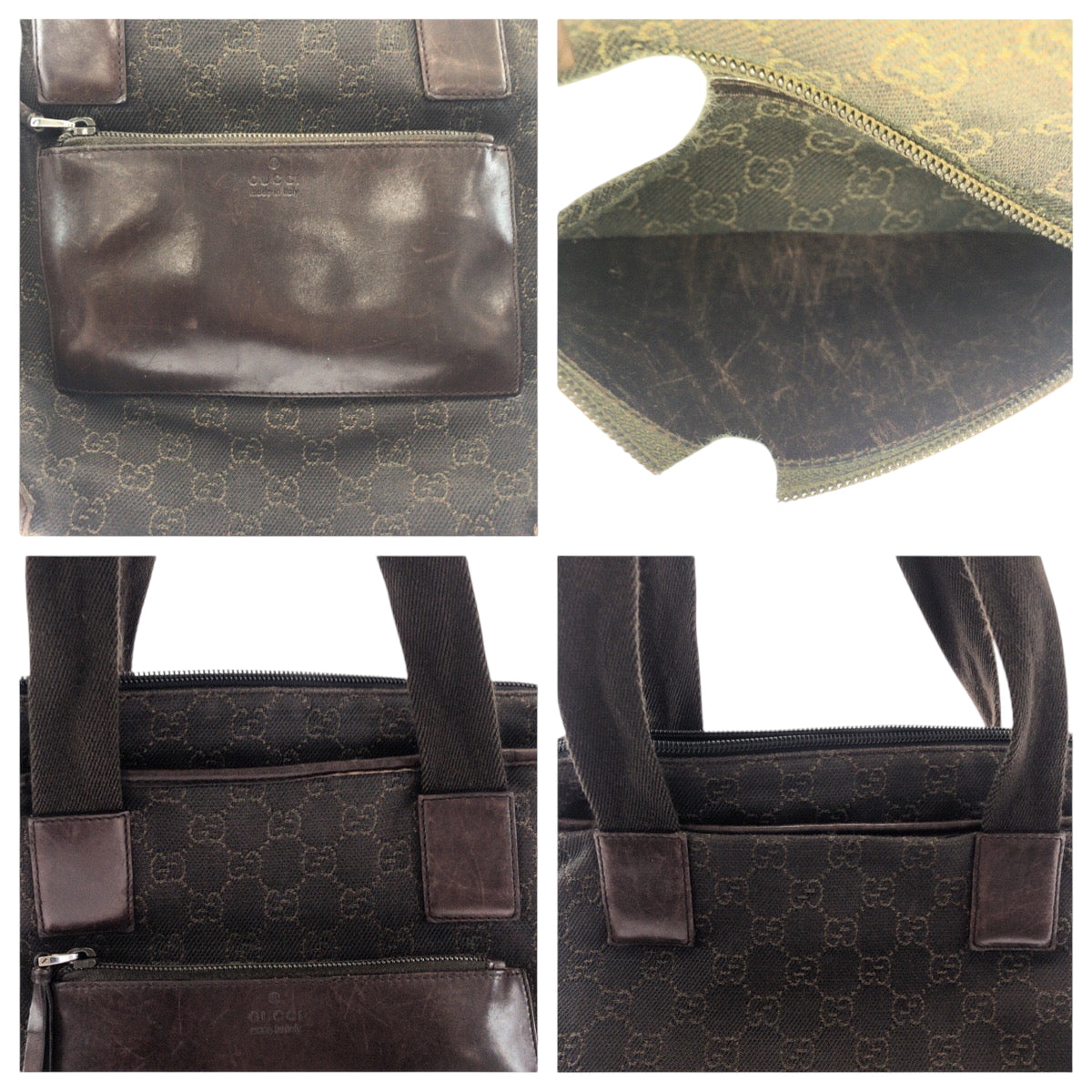 17451
GUCCI グッチ ブラウン シルバー金具 GGキャンバス 28893 トートバッグ ハンドバッグ  レディース AB16