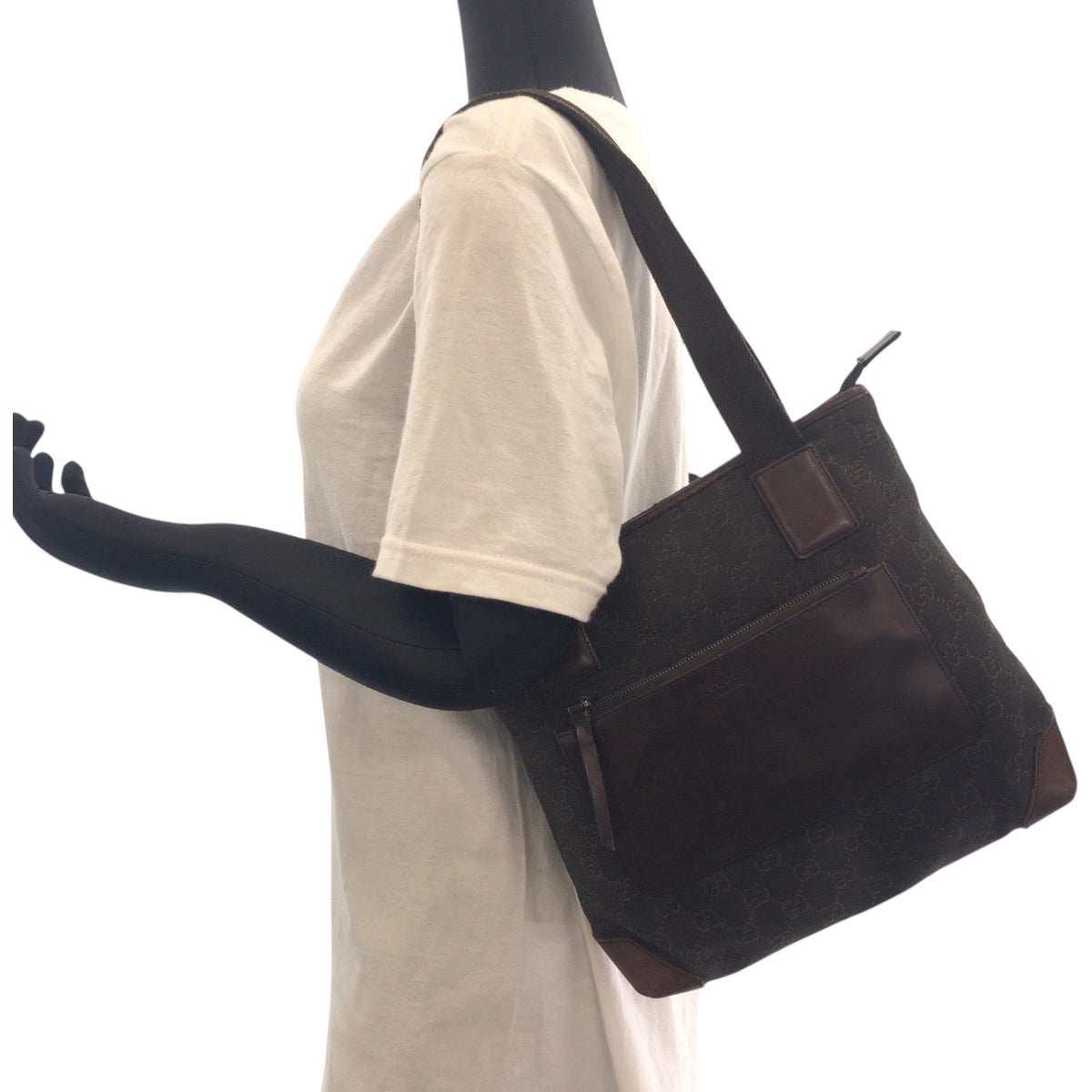 17451
GUCCI グッチ ブラウン シルバー金具 GGキャンバス 28893 トートバッグ ハンドバッグ  レディース AB16