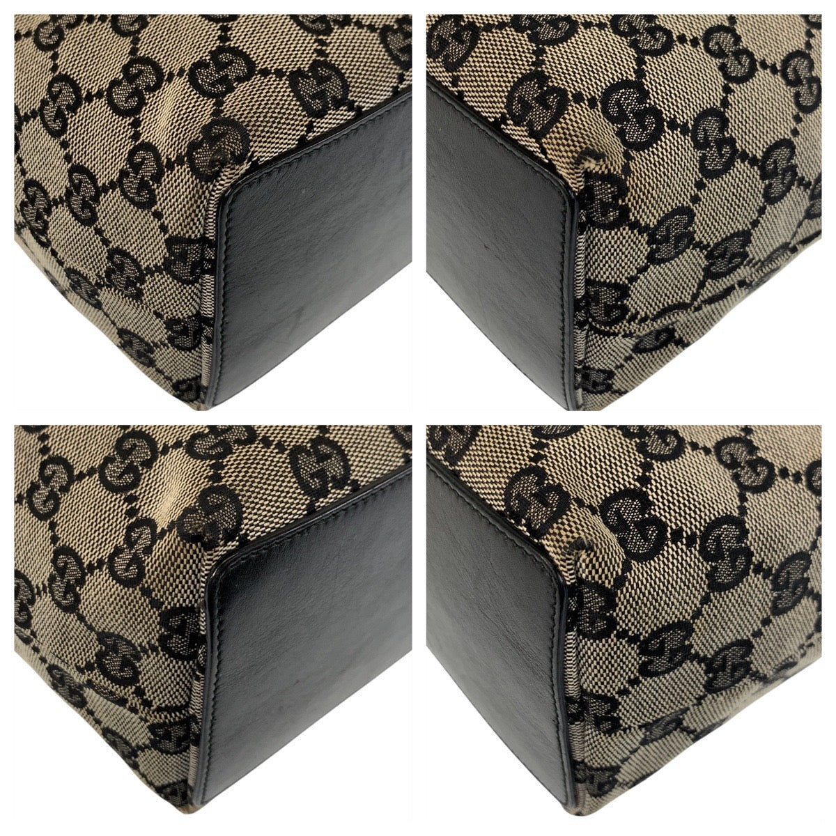 17452
GUCCI グッチ グレー ブラック 黒 ゴールド金具 GGキャンバス / レザー 002 1099 トートバッグ ショルダーバッグ  レディース AB39