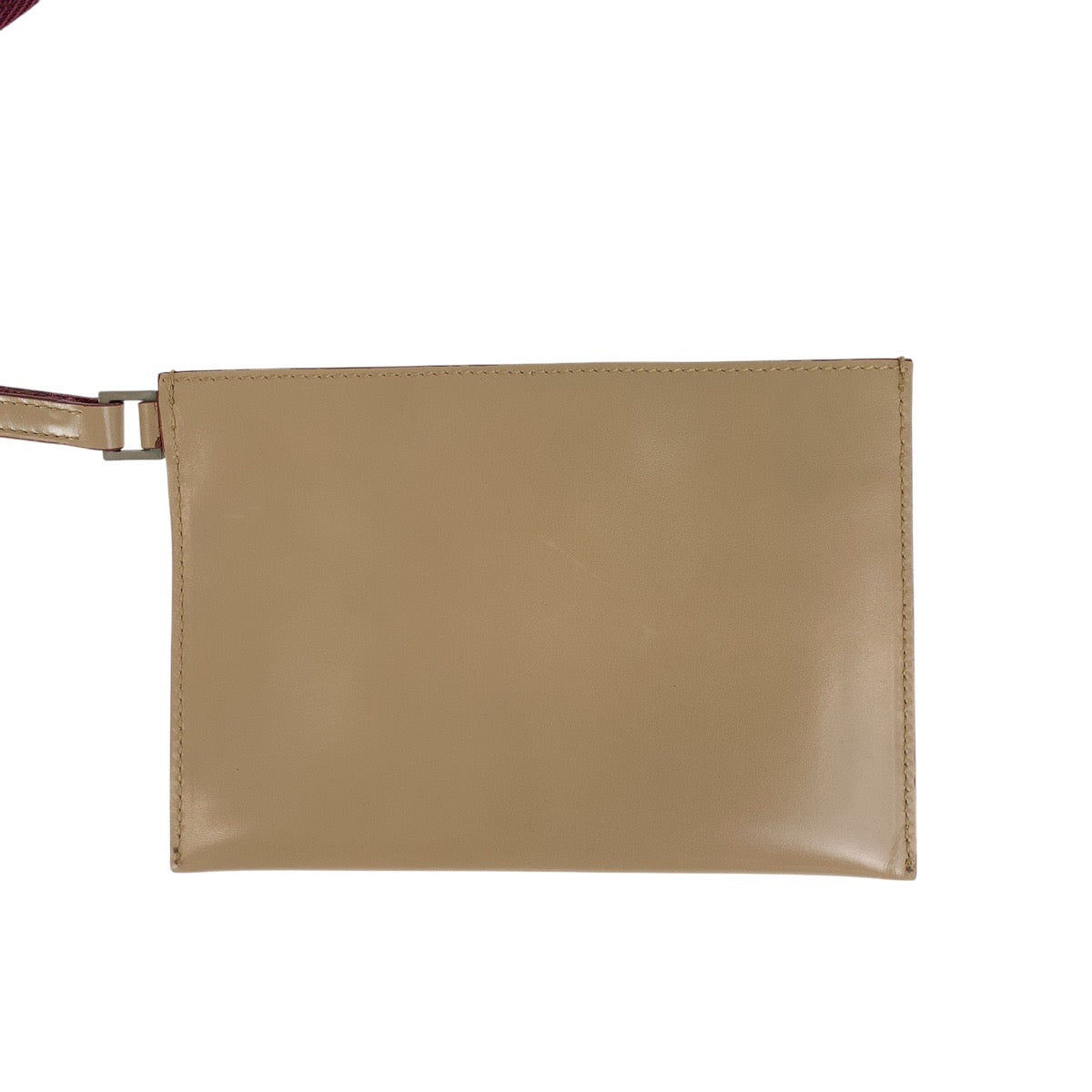 17455
PRADA プラダ パンチング ベージュ ボルドー レザー / スウェード トートバッグ ハンドバッグ  レディース