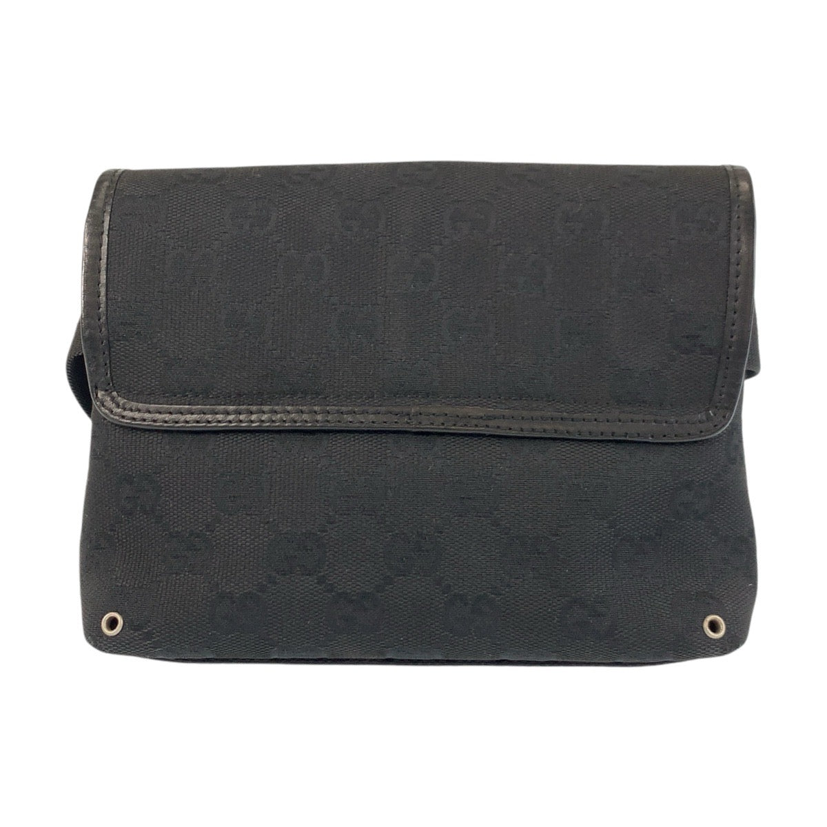 17456
GUCCI グッチ ブラック 黒 シルバー金具 GGキャンバス 92543 ボディバッグ バムバッグ  レディース ABP32