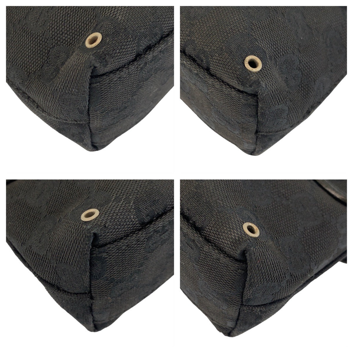 17456
GUCCI グッチ ブラック 黒 シルバー金具 GGキャンバス 92543 ボディバッグ バムバッグ  レディース ABP32