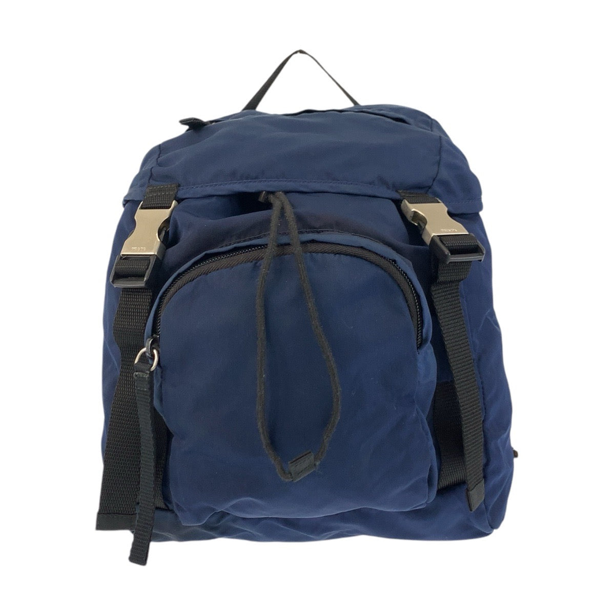 17457
PRADA プラダ テスート 三角ロゴプレート ネイビー シルバー金具 ナイロン リュック バックパック  レディース AB40