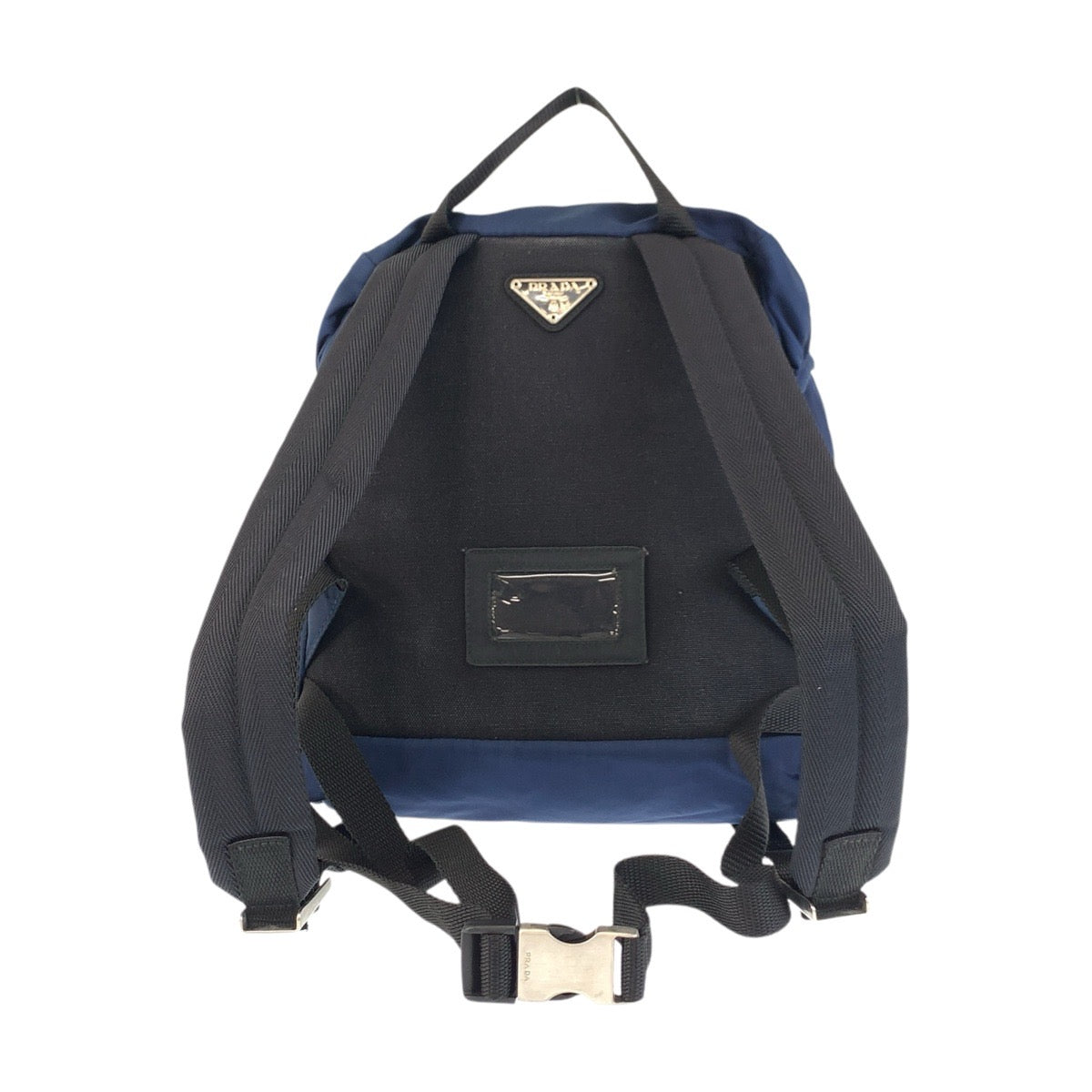 17457
PRADA プラダ テスート 三角ロゴプレート ネイビー シルバー金具 ナイロン リュック バックパック  レディース AB40