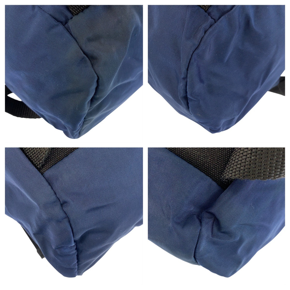 17457
PRADA プラダ テスート 三角ロゴプレート ネイビー シルバー金具 ナイロン リュック バックパック  レディース AB40