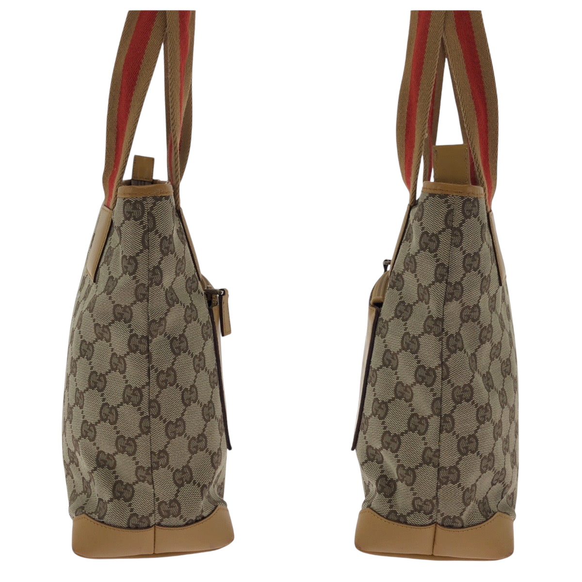 17459
GUCCI グッチ ベージュ キャメル オレンジ シルバー金具 GGキャンバス 019 0402 ハンドバッグ トートバッグ  レディース AB33