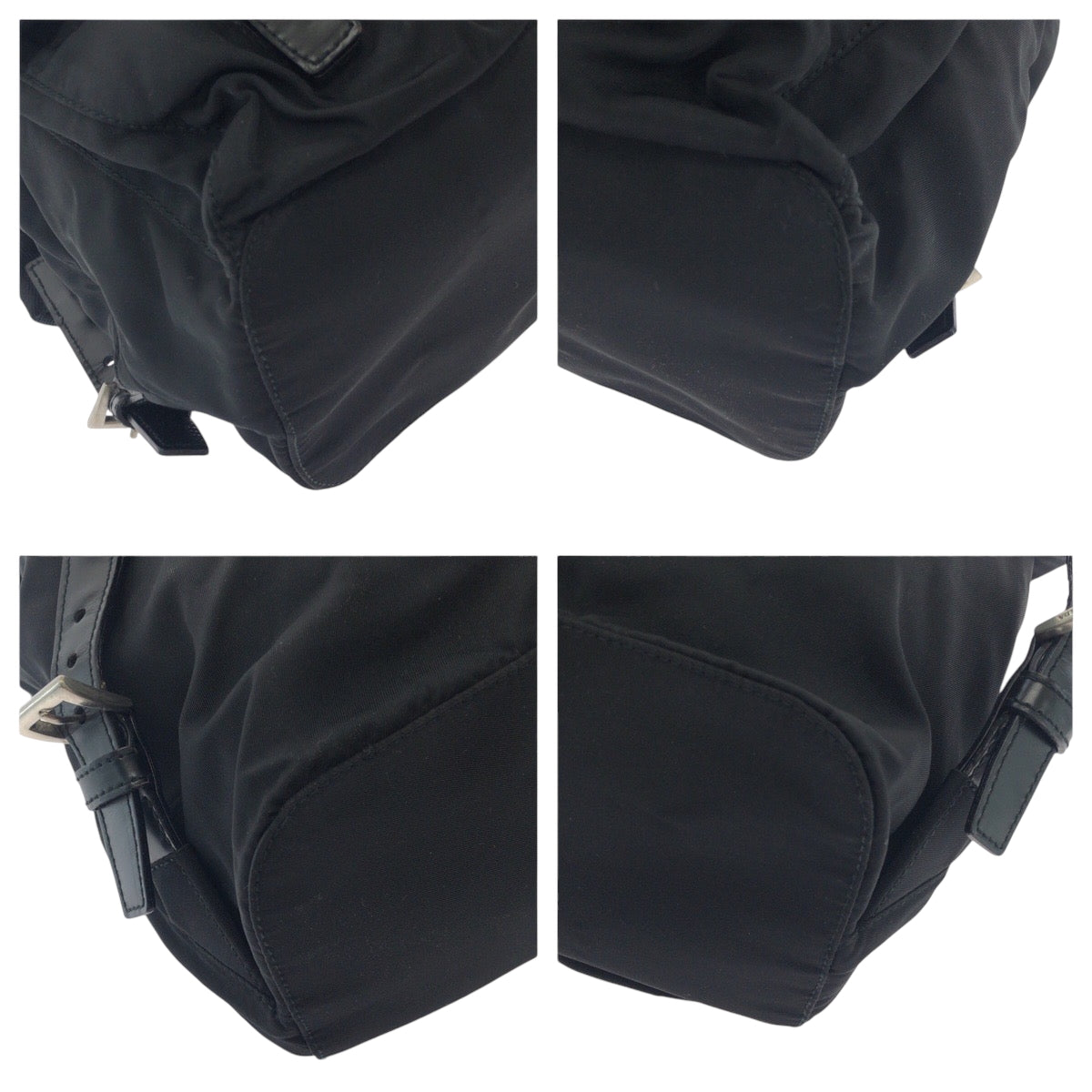 17460
PRADA プラダ テスート 三角ロゴプレート ブラック 黒 シルバー金具 ナイロン B6677 リュックサック バックパック  レディース AB43