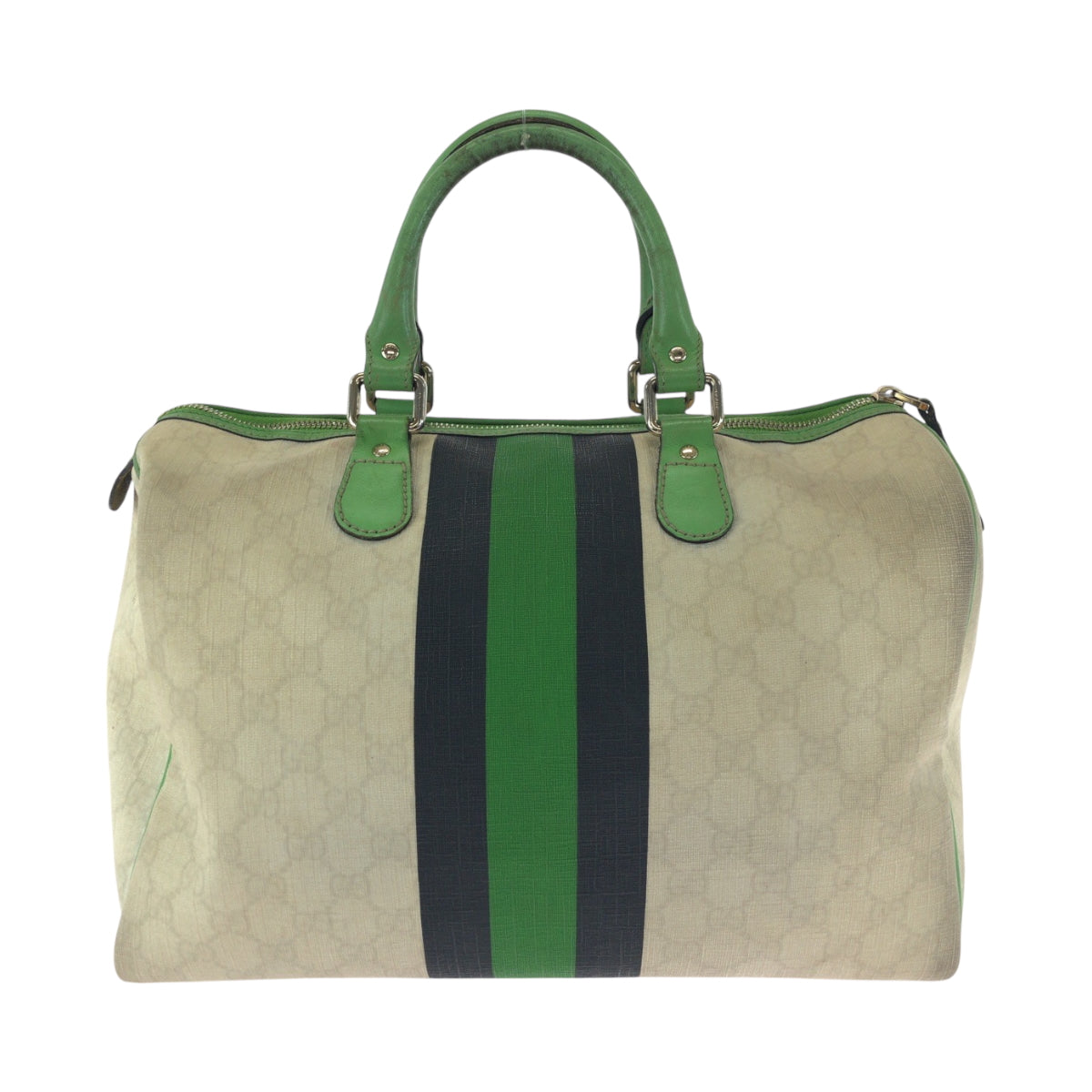 17461
GUCCI グッチ ジョイライン ベージュ ブラック グリーン ゴールド金具 PVC 189895 ハンドバッグ ミニボストンバッグ  レディース