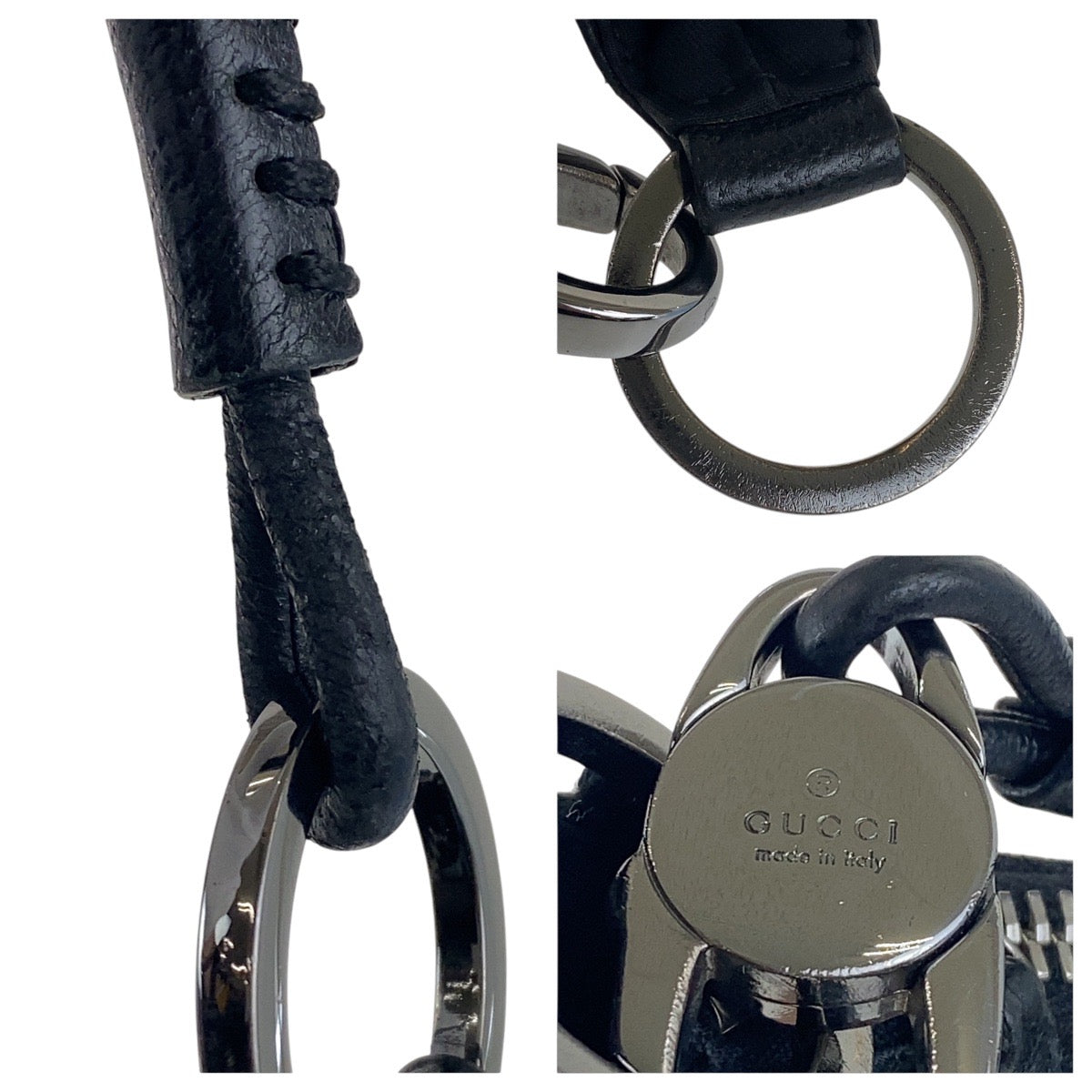 17463
GUCCI グッチ ブラック 黒 シルバー金具 GGキャンバス / レザー 115002 ホーボー ショルダーバッグ  レディース ABP40