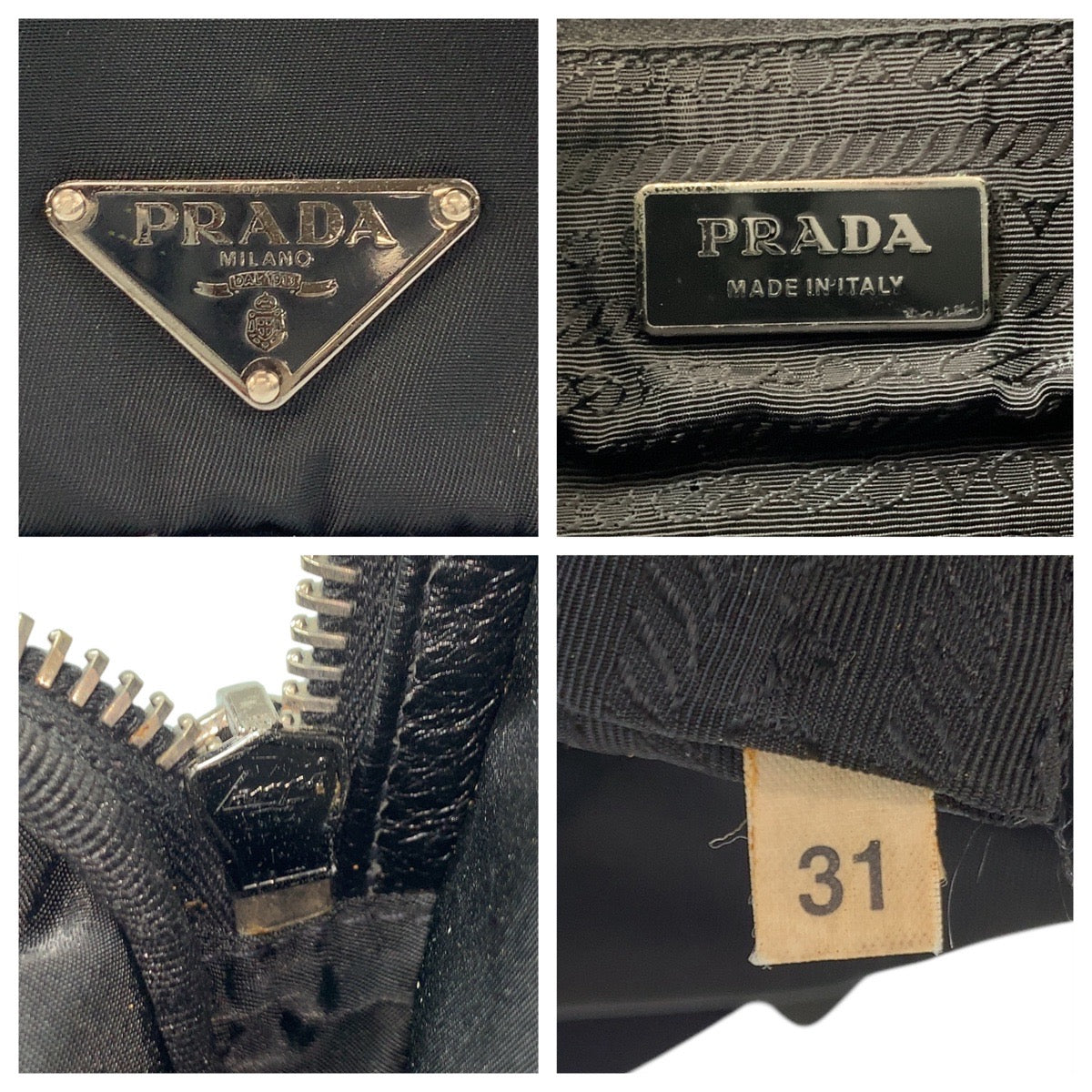 17464
PRADA プラダ テスート 三角ロゴプレート ブラック 黒 シルバー金具 ナイロン ショルダーバッグ メッセンジャーバッグ  メンズ AB22