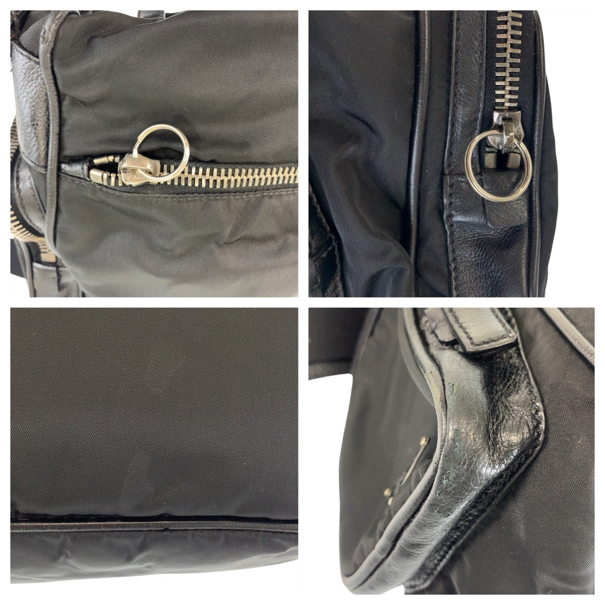 17464
PRADA プラダ テスート 三角ロゴプレート ブラック 黒 シルバー金具 ナイロン ショルダーバッグ メッセンジャーバッグ  メンズ AB22