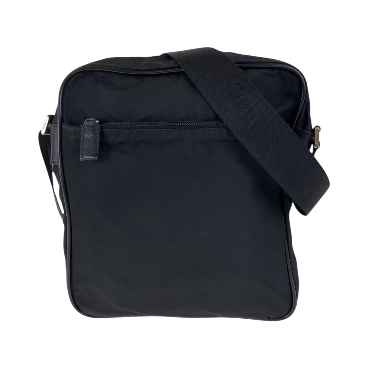 17465
PRADA プラダ テスート 三角ロゴプレート ブラック 黒 シルバー金具 ナイロン ショルダーバッグ ポシェット  レディース AB26