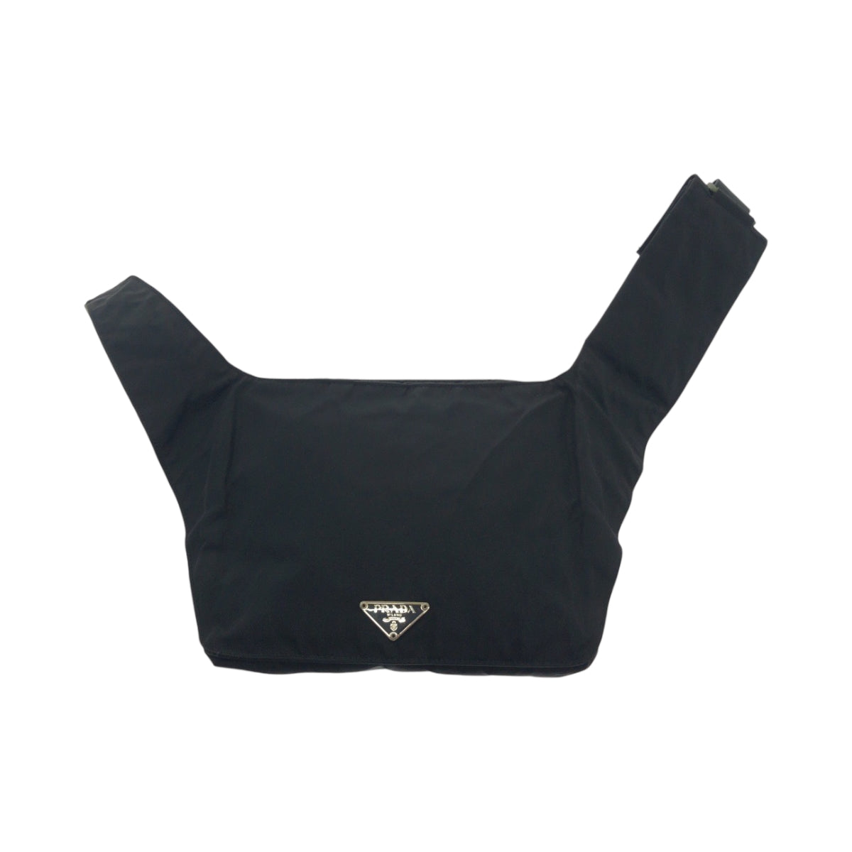 17466
PRADA プラダ テスート 三角ロゴプレート ブラック 黒 シルバー金具 ナイロン ショルダーバッグ ボディバッグ  レディース AB32