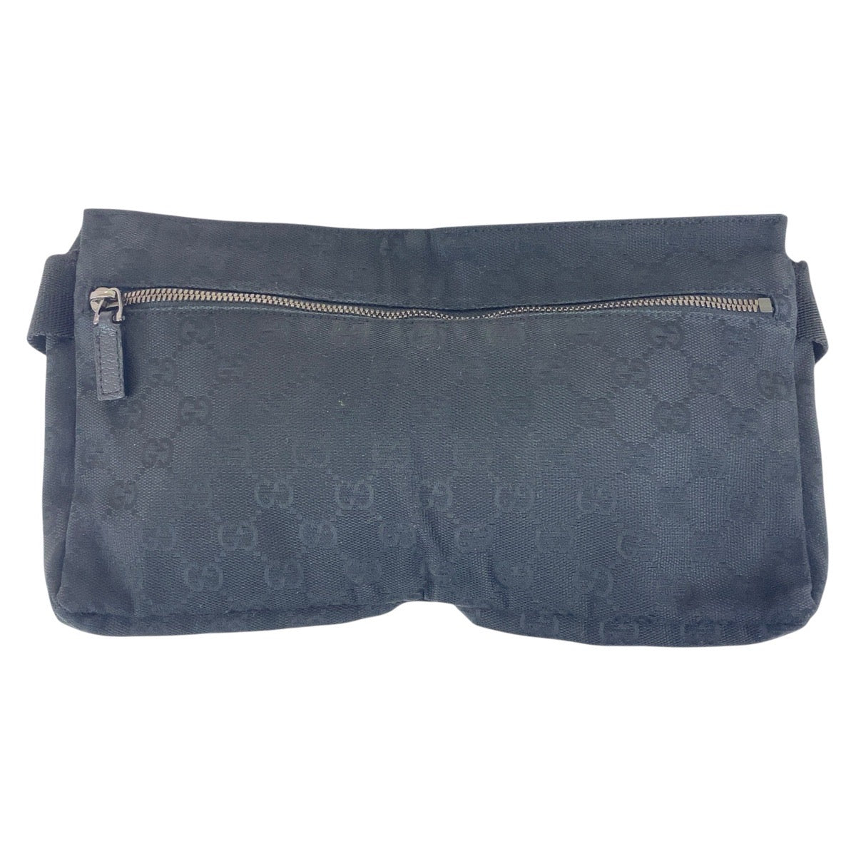 17467
GUCCI グッチ ブラック 黒 シルバー金具 GGキャンバス / レザー 28566 ボディバッグ バムバッグ  メンズ