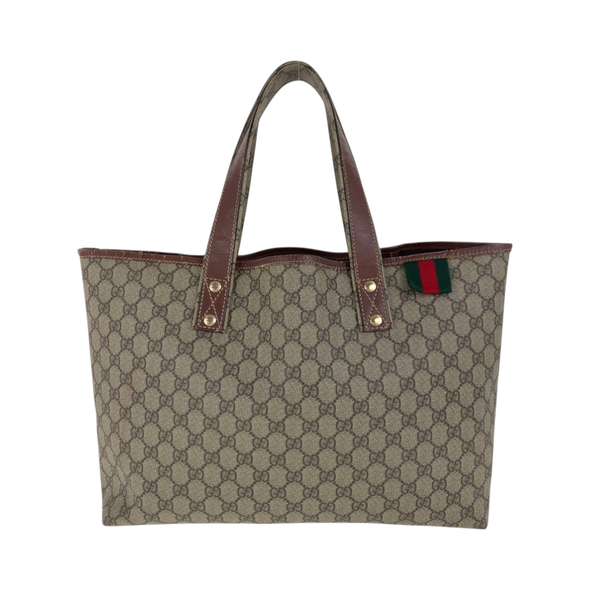17468
GUCCI グッチ シェリーライン ベージュ ブラウン ゴールド金具 GGスプリームキャンバス 211134 トートバッグ ハンドバッグ  レディース