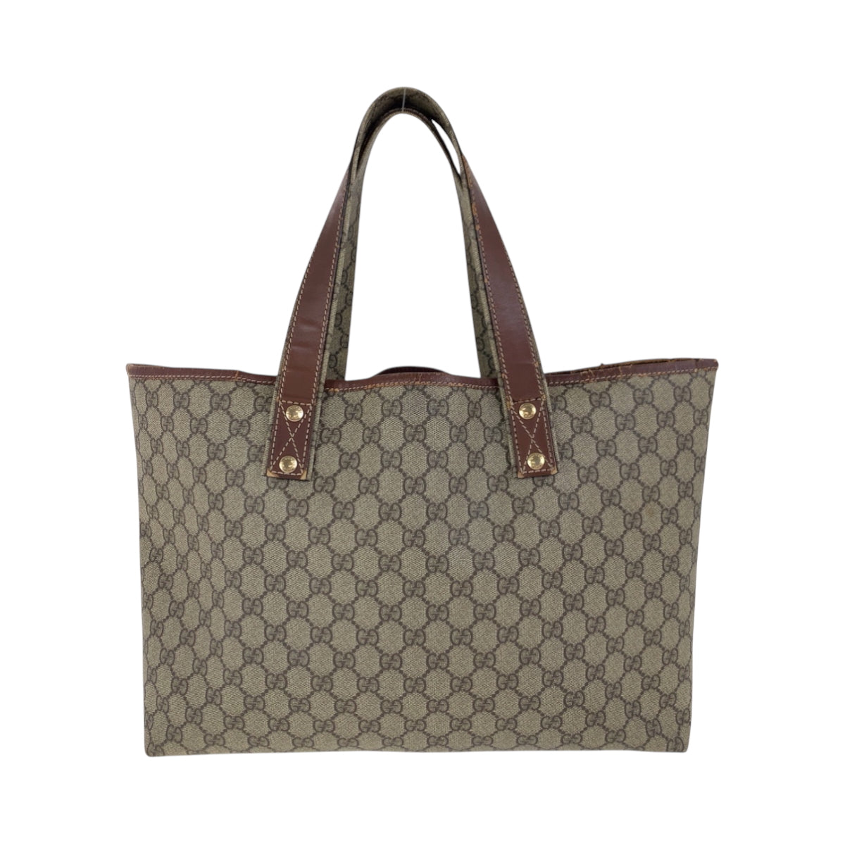 17468
GUCCI グッチ シェリーライン ベージュ ブラウン ゴールド金具 GGスプリームキャンバス 211134 トートバッグ ハンドバッグ  レディース