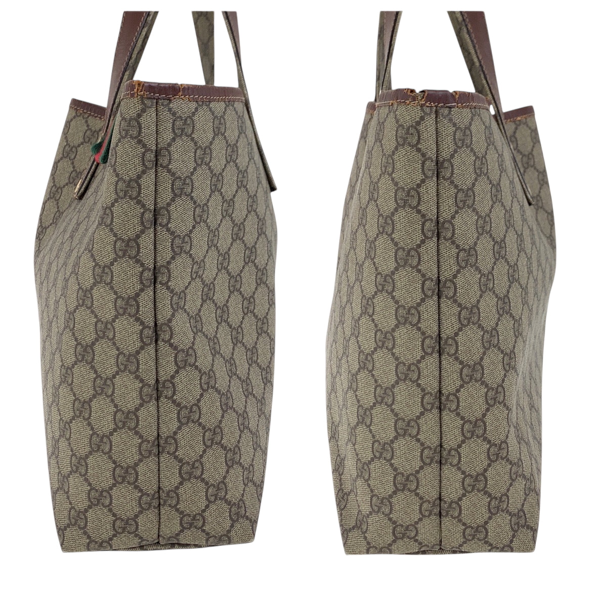 17468
GUCCI グッチ シェリーライン ベージュ ブラウン ゴールド金具 GGスプリームキャンバス 211134 トートバッグ ハンドバッグ  レディース
