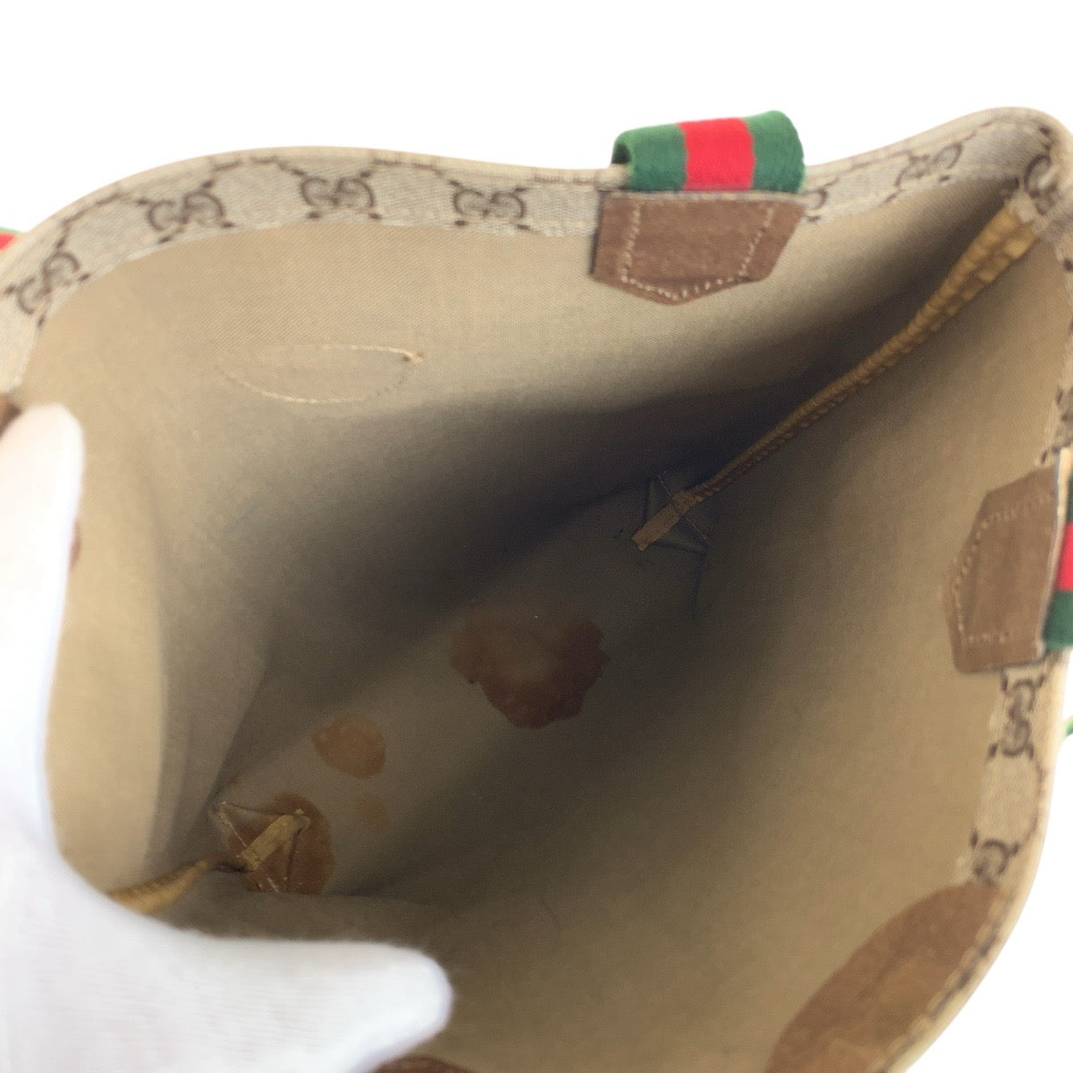 17470
GUCCI グッチ ヴィンテージ オールドグッチ シェリーライン ブラウン ゴールド金具 GGスプリームキャンバス / レザー トートバッグ ショルダーバッグ  レディース