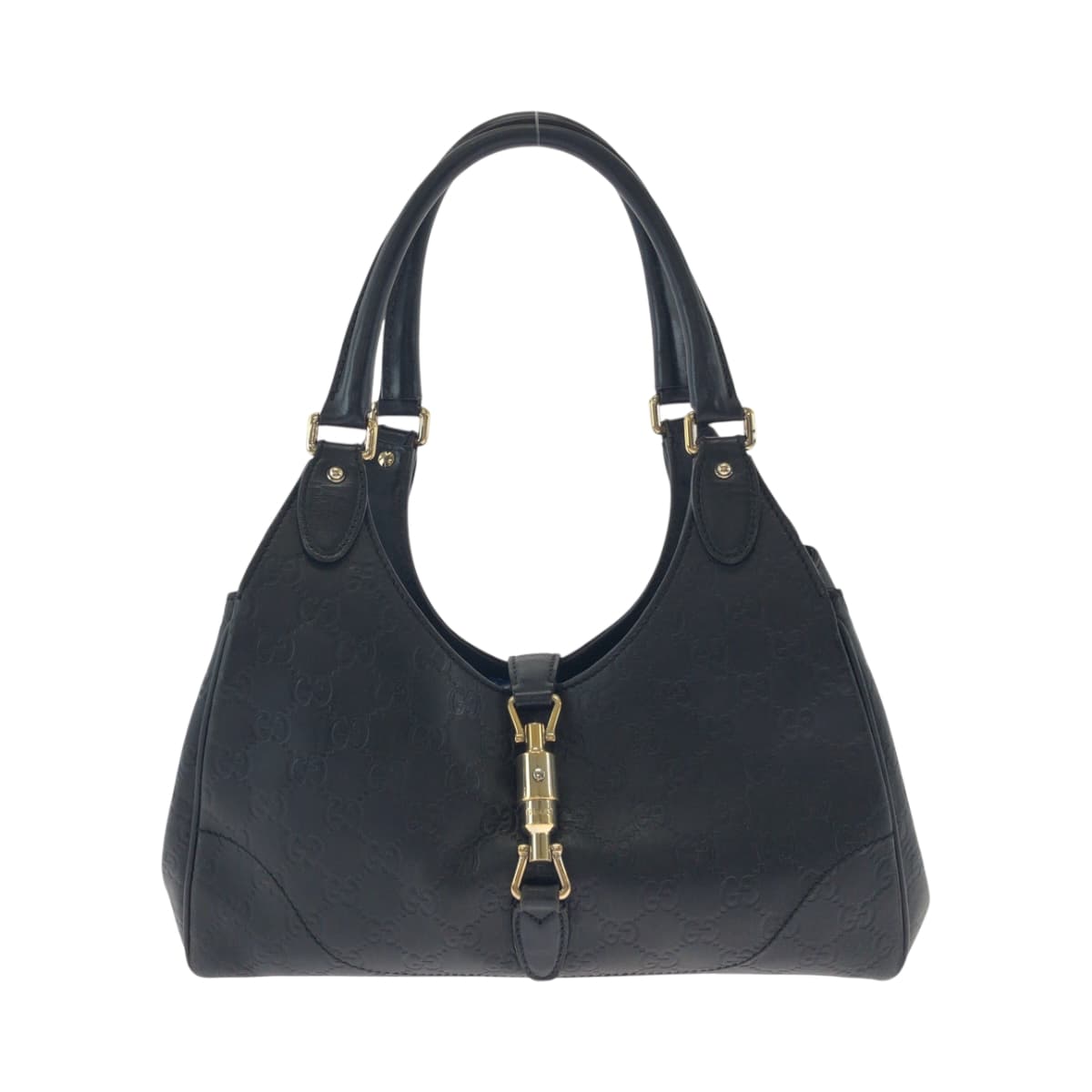 17471
GUCCI グッチ ニュージャッキー ブラック 黒 ゴールド金具 レザー 145819 ハンドバッグ ショルダーバッグ  レディース