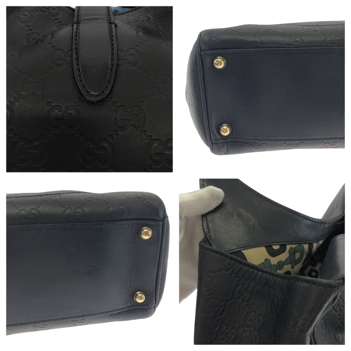 17471
GUCCI グッチ ニュージャッキー ブラック 黒 ゴールド金具 レザー 145819 ハンドバッグ ショルダーバッグ  レディース